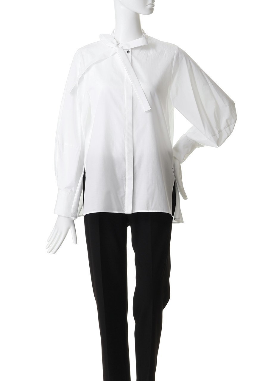 【ランバン オン ブルー/LANVIN en Bleu】のシルキータイプライターボウタイブラウス 人気、トレンドファッション・服の通販 founy(ファニー) 　ファッション　Fashion　レディースファッション　Fashion for Women　トップス・カットソー　Cut & Sew Tops　シャツ・ブラウス・オフィスカジュアル　Elegant Blouses & Button-Ups　スリーブ　Sleeve, Long Sleeve / Short Sleeve　タイプライター　Typewriter Fabric, Crisp Cotton　デニム　Denim, Jeans Material　ロング　Long, Long-Length　エレガント 上品　Elegant　other-2|ID: prp329100004896077 ipo3291000000036606458