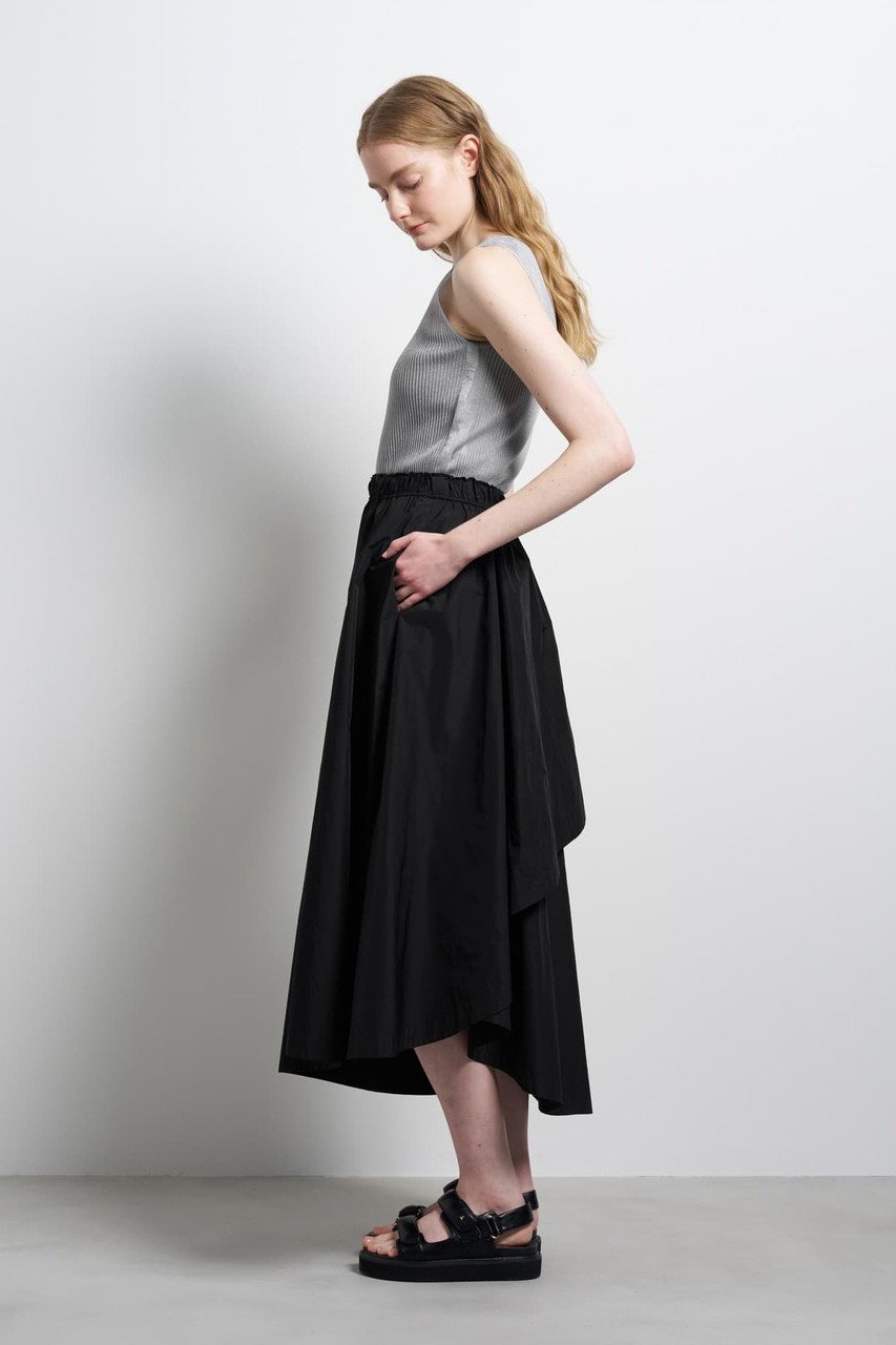 【ランバン オン ブルー/LANVIN en Bleu】のメモリータフタ2WAYスカート 人気、トレンドファッション・服の通販 founy(ファニー) 　ファッション　Fashion　レディースファッション　Fashion for Women　スカート　Skirts　ロングスカート　Long Skirts / Maxi & Midi Skirts　シャンブレー　Chambray, Denim-Like Fabric　シルク　Silk, 100% Silk　タフタ　Taffeta, Structured Fabric　ドレープ　Drape, Draping Fabric　ファブリック　Fabric, Textile　フロント　Front, Front Design　ロング　Long, Long-Length　エレガント 上品　Elegant　新作・新入荷　New Arrivals / New In　other-7|ID: prp329100004896091 ipo3291000000036606660