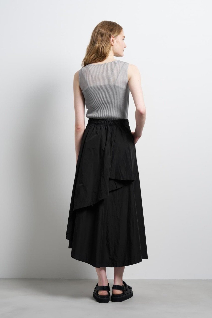 【ランバン オン ブルー/LANVIN en Bleu】のメモリータフタ2WAYスカート 人気、トレンドファッション・服の通販 founy(ファニー) 　ファッション　Fashion　レディースファッション　Fashion for Women　スカート　Skirts　ロングスカート　Long Skirts / Maxi & Midi Skirts　シャンブレー　Chambray, Denim-Like Fabric　シルク　Silk, 100% Silk　タフタ　Taffeta, Structured Fabric　ドレープ　Drape, Draping Fabric　ファブリック　Fabric, Textile　フロント　Front, Front Design　ロング　Long, Long-Length　エレガント 上品　Elegant　新作・新入荷　New Arrivals / New In　other-8|ID: prp329100004896091 ipo3291000000036606662