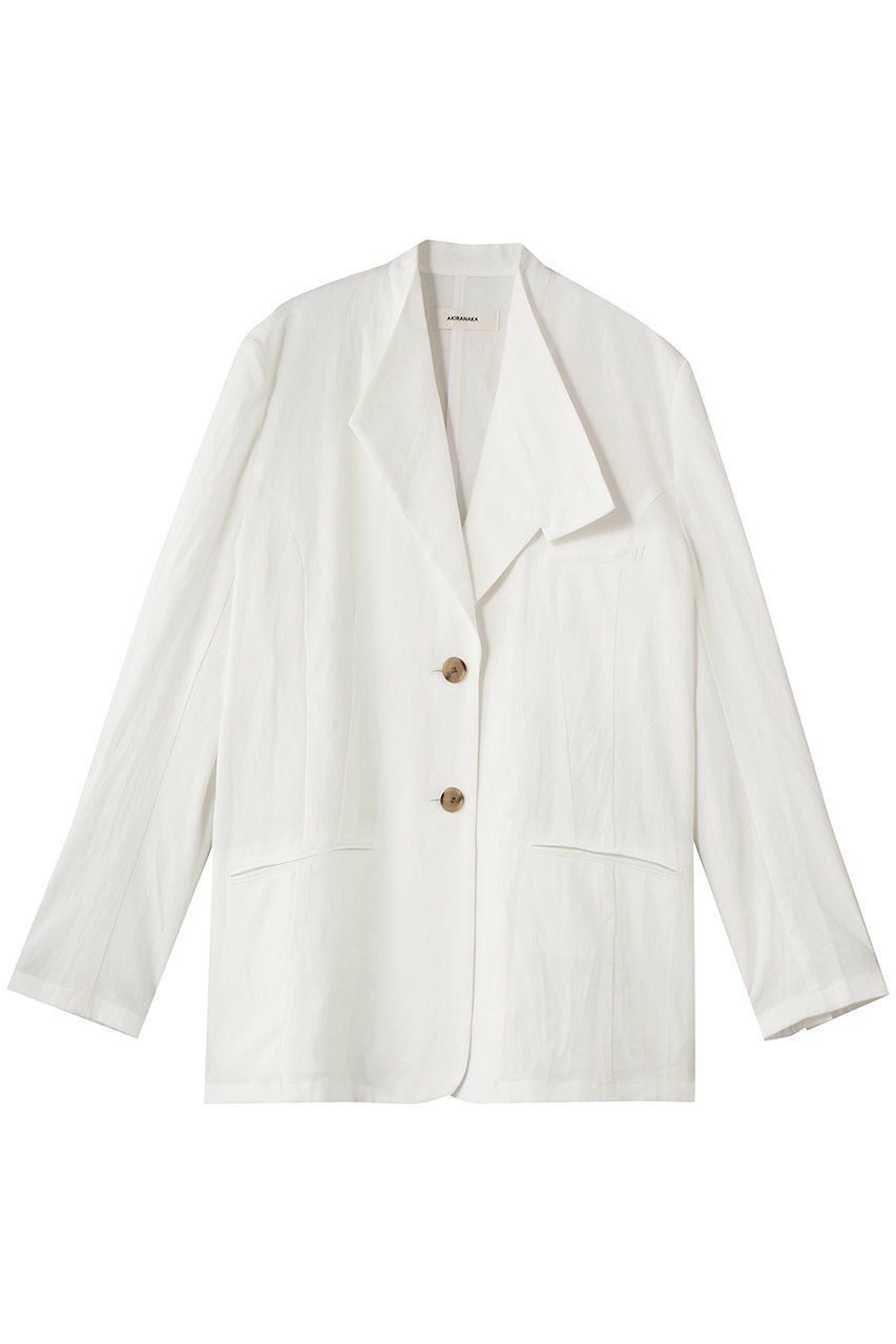 【アキラナカ/AKIRANAKA】のRachele ジャケット インテリア・キッズ・メンズ・レディースファッション・服の通販 founy(ファウニー) ファッション Fashion レディースファッション Fashion for Women アウター Coat / Outerwear Collection レディースジャケット・軽アウター Jackets カッティング Cutting Detail ジャケット Jacket, Outerwear モダン Modern, Contemporary リネン Linen, Linen Fabric 再入荷 Restock / Back in Stock ホワイト|ID: prp329100004896152 ipo3291000000036607301