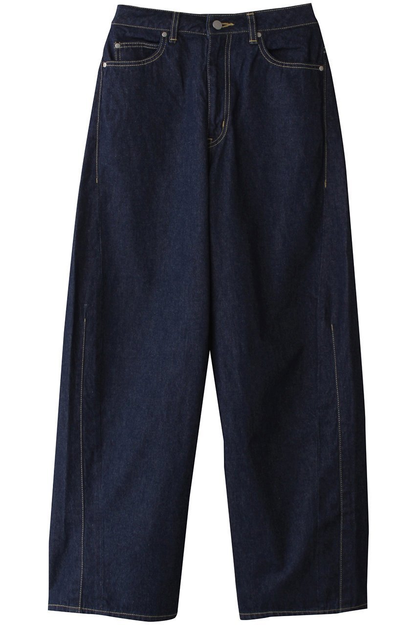 【ミディウミソリッド/MIDIUMISOLID】のbarrel leg wide denim デニム インテリア・キッズ・メンズ・レディースファッション・服の通販 founy(ファウニー) 　ファッション　Fashion　レディースファッション　Fashion for Women　パンツ　Pants & Trousers　デニムパンツ・ジーンズ・美脚デニム　Denim Jeans & Pants　デニム　Denim, Jeans Material　ロング　Long, Long-Length　ワイド　Wide, Wide Fit　定番　Standard, Basic Item　navy|ID: prp329100004896193 ipo3291000000036607602