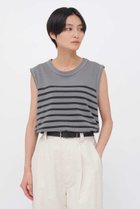 【マーガレットハウエル/MARGARET HOWELL】のBELGIAN LINEN COTTON JERSEY TOP 人気、トレンドファッション・服の通販 founy(ファニー) ファッション Fashion レディースファッション Fashion for Women トップス・カットソー Cut & Sew Tops キャミソール&ノースリーブ Camisoles & Sleeveless Tops シャツ・ブラウス・オフィスカジュアル Elegant Blouses & Button-Ups ロングTシャツ・Tシャツ Longline T-Shirts & Tees カットソー・ベーシックTシャツ Cut-and-Sewn Tops / Stretch Tees & Basics キャミソール Camisole, Spaghetti Strap Top ストライプ Stripe, Striped Pattern タンク Tank Top, Sleeveless Top プリント Print, Printed Pattern リネン Linen, Linen Fabric エレガント 上品 Elegant 夏 Summer 新作・新入荷 New Arrivals / New In thumbnail グレー|ID: prp329100004896285 ipo3291000000036608244