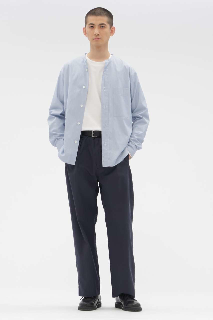 【マーガレット ハウエル/MARGARET HOWELL / MEN】のEGYPTIAN COTTON GABARDINE TROUSERS インテリア・キッズ・メンズ・レディースファッション・服の通販 founy(ファウニー) 　ファッション　Fashion　メンズファッション　Fashion for Men　ボトムス　Bottoms　テーパード　Tapered, Tapered Pants　フロント　Front, Front Design　プリーツ　Pleats, Pleated　ポケット　Pocket, Pocket Detail　ネイビー|ID: prp329100004896399 ipo3291000000036609367