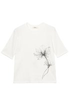 【ミラ ショーン バイ チカ キサダ/mila schon by chika kisada】のリブフルールプリントカットソー 人気、トレンドファッション・服の通販 founy(ファニー) ファッション Fashion レディースファッション Fashion for Women トップス・カットソー Cut & Sew Tops シャツ・ブラウス・オフィスカジュアル Elegant Blouses & Button-Ups ロングTシャツ・Tシャツ Longline T-Shirts & Tees カットソー・ベーシックTシャツ Cut-and-Sewn Tops / Stretch Tees & Basics ショート Short, Short Length スリーブ Sleeve, Long Sleeve / Short Sleeve フェミニン Feminine, Girly プリント Print, Printed Pattern モチーフ Motif, Design Theme thumbnail ホワイト|ID: prp329100004896449 ipo3291000000036609705