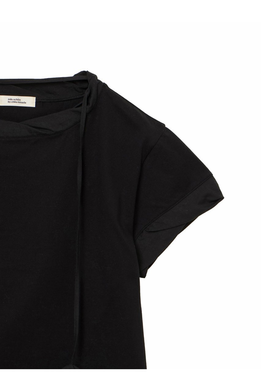 【ミラ ショーン バイ チカ キサダ/mila schon by chika kisada】のツイストフルールカット プルオーバー 人気、トレンドファッション・服の通販 founy(ファニー) 　ファッション　Fashion　レディースファッション　Fashion for Women　トップス・カットソー　Cut & Sew Tops　シャツ・ブラウス・オフィスカジュアル　Elegant Blouses & Button-Ups　ロングTシャツ・Tシャツ　Longline T-Shirts & Tees　カジュアルプルオーバー・ニットトップス　Pullovers & Knit Tops / Casual Pullovers　カットソー・ベーシックTシャツ　Cut-and-Sewn Tops / Stretch Tees & Basics　ショート　Short, Short Length　スリーブ　Sleeve, Long Sleeve / Short Sleeve　ツイスト　Tweed, Tweed Fabric　パターン　Pattern, Design Print　モチーフ　Motif, Design Theme　リボン　Ribbon, Bow　新作・新入荷　New Arrivals / New In　other-4|ID: prp329100004896451 ipo3291000000036609732