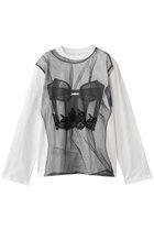 【プランク プロジェクト/PRANK PROJECT】のチュールビスチェプリントロンTEE 人気、トレンドファッション・服の通販 founy(ファニー) ファッション Fashion レディースファッション Fashion for Women トップス・カットソー Cut & Sew Tops シャツ・ブラウス・オフィスカジュアル Elegant Blouses & Button-Ups ロングTシャツ・Tシャツ Longline T-Shirts & Tees カットソー・ベーシックTシャツ Cut-and-Sewn Tops / Stretch Tees & Basics ビスチェ Bustiers & Corset Tops / Layered Bustier Style グラフィック Graphic, Graphic Design シンプル Simple, Minimal ジャケット Jacket, Outerwear スリーブ Sleeve, Long Sleeve / Short Sleeve プリント Print, Printed Pattern ベーシック Basic, Essential ミックス Mix, Mixed Style リアル Real, Realistic レース Lace, Lace Fabric ロング Long, Long-Length 再入荷 Restock / Back in Stock thumbnail WHT(ホワイト)|ID: prp329100004896459 ipo3291000000036609775