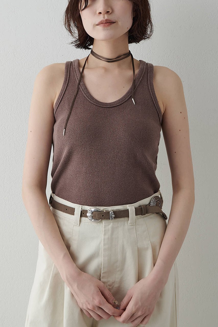 【ウィムガゼット/Whim Gazette】のヴィンテージテレコタンク インテリア・キッズ・メンズ・レディースファッション・服の通販 founy(ファニー) 　ファッション　Fashion　レディースファッション　Fashion for Women　トップス・カットソー　Cut & Sew Tops　キャミソール&ノースリーブ　Camisoles & Sleeveless Tops　シャツ・ブラウス・オフィスカジュアル　Elegant Blouses & Button-Ups　ロングTシャツ・Tシャツ　Longline T-Shirts & Tees　カットソー・ベーシックTシャツ　Cut-and-Sewn Tops / Stretch Tees & Basics　キャミソール　Camisole, Spaghetti Strap Top　コンパクト　Compact, Small Size　タンク　Tank Top, Sleeveless Top　テレコ　Ribbed, Rib Stitch　ベーシック　Basic, Essential　ヴィンテージ　Vintage Style　エレガント 上品　Elegant　新作・新入荷　New Arrivals / New In　ブラウン|ID: prp329100004896508 ipo3291000000036610105