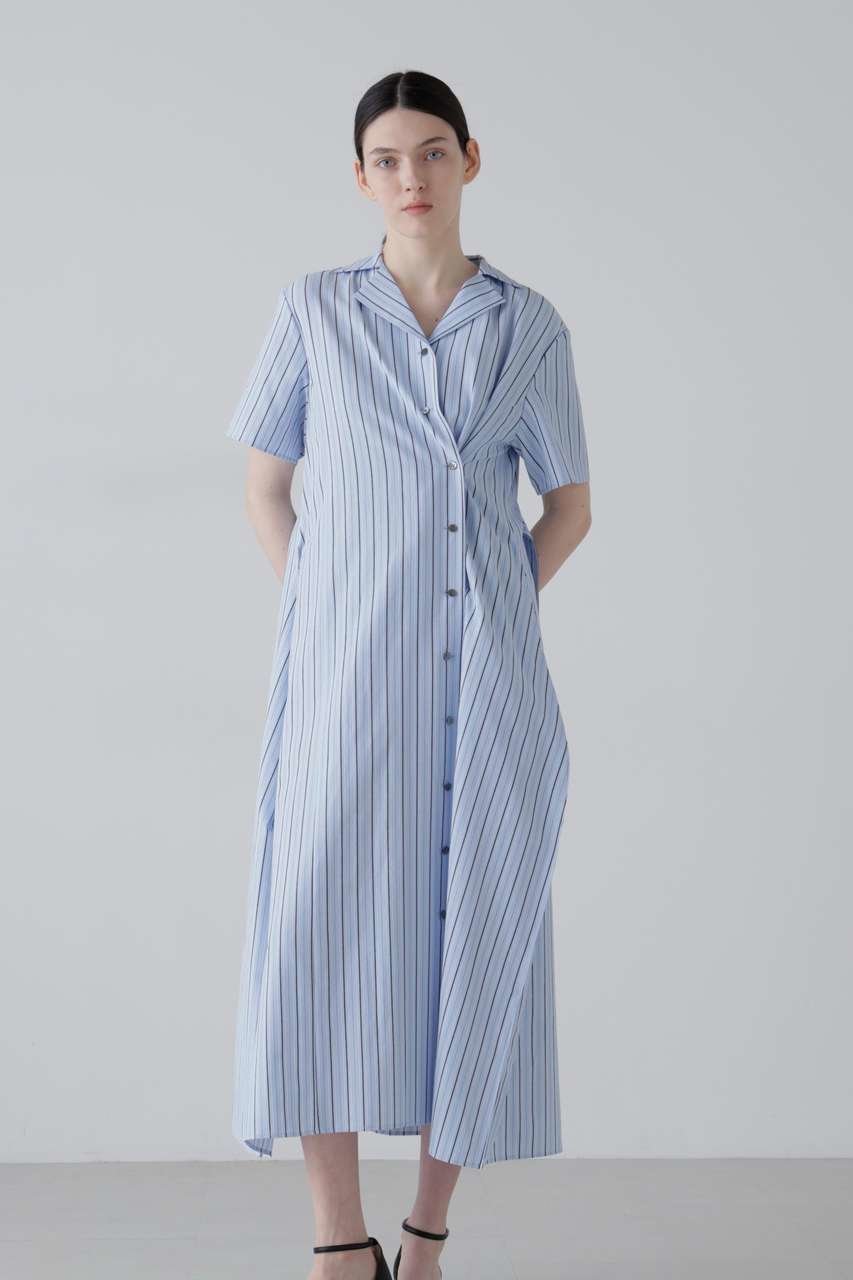 【アドーア/ADORE】のミックスストライプワンピース 人気、トレンドファッション・服の通販 founy(ファニー) 　ファッション　Fashion　レディースファッション　Fashion for Women　ワンピース　Dresses　チュニック　Tunic Tops & Dresses　カシュクール　Wrap Design　クラシカル　Classical, Vintage-Inspired　コンパクト　Compact, Small Size　ストライプ　Stripe, Striped Pattern　チュニック　Tunic, Long Top　トレンド　Trend, Trending Now　ビッグ　Big, Oversized　ロング　Long, Long-Length　新作・新入荷　New Arrivals / New In　other-3|ID: prp329100004896550 ipo3291000000036610477