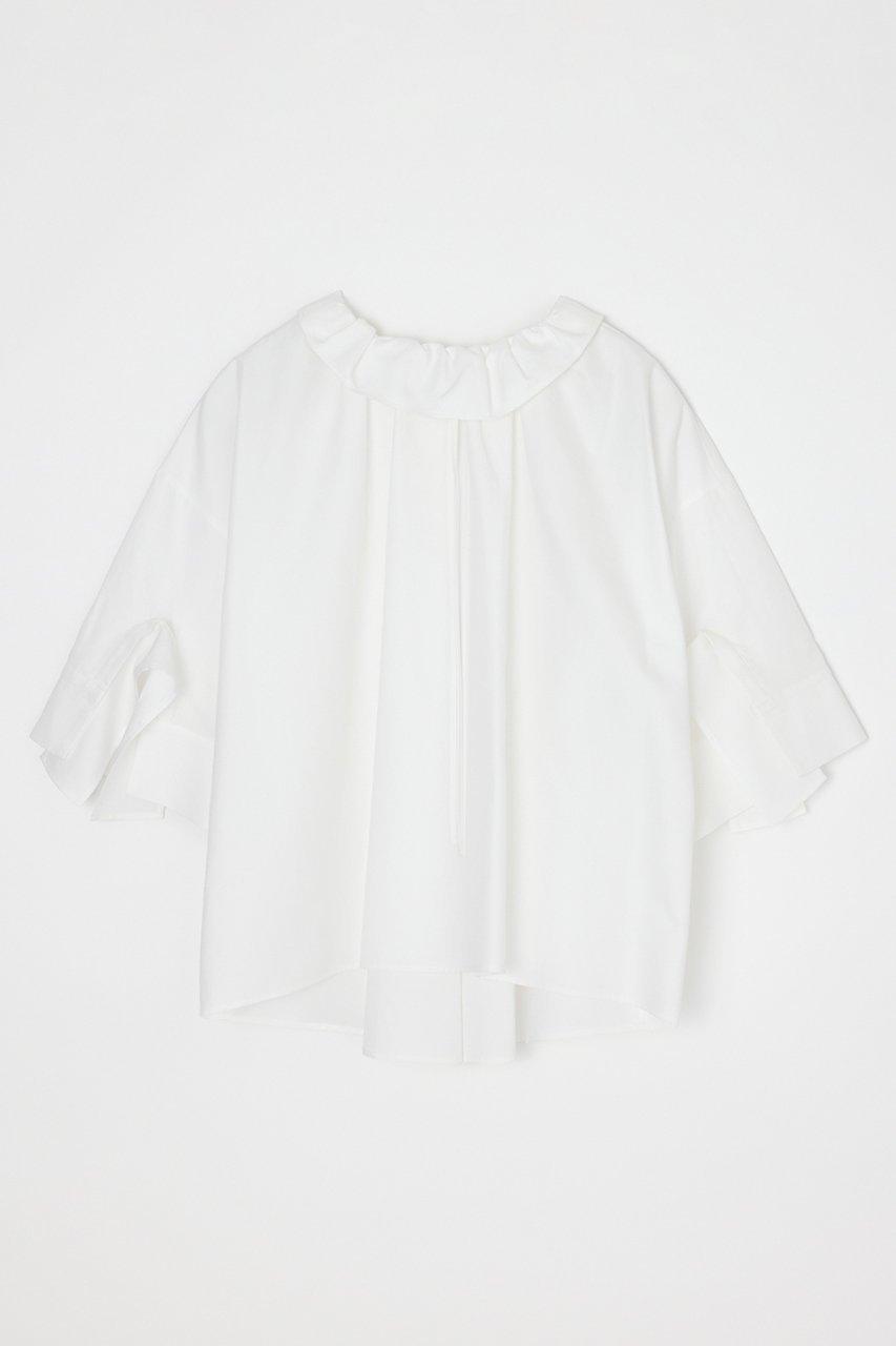 【エンフォルド/ENFOLD】の【4/1 12:00販売開始】HIGH-NECK BLOUSE 人気、トレンドファッション・服の通販 founy(ファニー) 　ファッション　Fashion　レディースファッション　Fashion for Women　トップス・カットソー　Cut & Sew Tops　シャツ・ブラウス・オフィスカジュアル　Elegant Blouses & Button-Ups　エレガント 上品　Elegant　ギャザー　Gathered, Ruffled　ショート　Short, Short Length　シンプル　Simple, Minimal　スクエア　Square, Square Shape　スピンドル　Spindle, Drawcord　スリット　Slit, Slit Detail　スリーブ　Sleeve, Long Sleeve / Short Sleeve　タイプライター　Typewriter Fabric, Crisp Cotton　ドレープ　Drape, Draping Fabric　ハイネック　High Neck, Mock Neck　フロント　Front, Front Design　新作・新入荷　New Arrivals / New In　 other-1|ID: prp329100004896568 ipo3291000000036610637