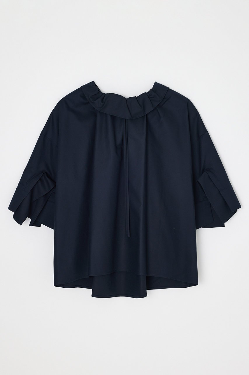 【エンフォルド/ENFOLD】の【4/1 12:00販売開始】HIGH-NECK BLOUSE 人気、トレンドファッション・服の通販 founy(ファニー) 　ファッション　Fashion　レディースファッション　Fashion for Women　トップス・カットソー　Cut & Sew Tops　シャツ・ブラウス・オフィスカジュアル　Elegant Blouses & Button-Ups　エレガント 上品　Elegant　ギャザー　Gathered, Ruffled　ショート　Short, Short Length　シンプル　Simple, Minimal　スクエア　Square, Square Shape　スピンドル　Spindle, Drawcord　スリット　Slit, Slit Detail　スリーブ　Sleeve, Long Sleeve / Short Sleeve　タイプライター　Typewriter Fabric, Crisp Cotton　ドレープ　Drape, Draping Fabric　ハイネック　High Neck, Mock Neck　フロント　Front, Front Design　新作・新入荷　New Arrivals / New In　other-3|ID: prp329100004896568 ipo3291000000036610646