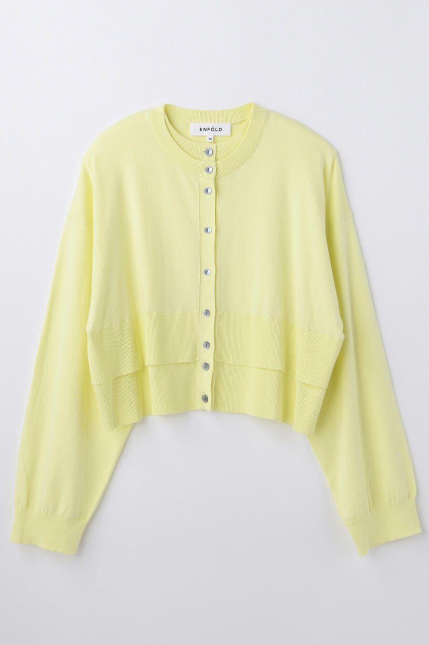 【エンフォルド/ENFOLD】の【4/1 12:00販売開始】LAYERED-LIKE-HEM CARDIGAN インテリア・キッズ・メンズ・レディースファッション・服の通販 founy(ファニー) ファッション Fashion レディースファッション Fashion for Women トップス・カットソー Cut & Sew Tops カーディガン・羽織り Layered Style Cardigans シャツ・ブラウス・オフィスカジュアル Elegant Blouses & Button-Ups なめらか Smooth, Silky Texture カーディガン Cardigan, Knitwear スリーブ Sleeve, Long Sleeve / Short Sleeve フロント Front, Front Design ロング Long, Long-Length エレガント 上品 Elegant 新作・新入荷 New Arrivals / New In ライトイエロー|ID: prp329100004896580 ipo3291000000036610761