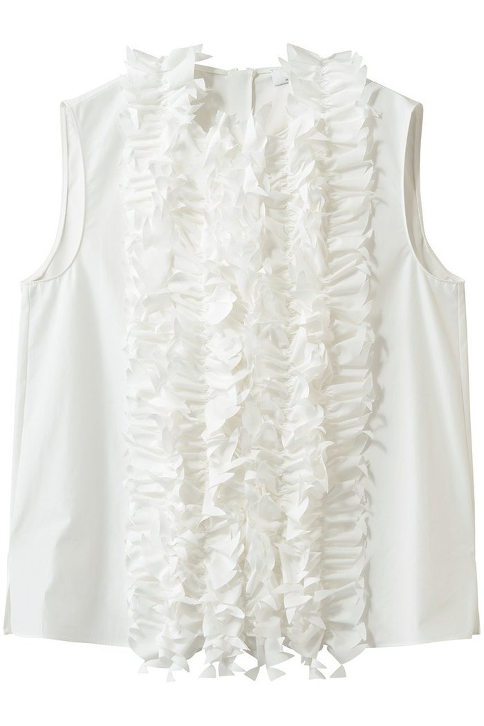 【ジェイドット/j.】の高密度タイプライター フリルデコブラウス インテリア・キッズ・メンズ・レディースファッション・服の通販 founy(ファニー) https://founy.com/ ファッション Fashion レディースファッション Fashion for Women トップス・カットソー Cut & Sew Tops キャミソール&ノースリーブ Camisoles & Sleeveless Tops シャツ・ブラウス・オフィスカジュアル Elegant Blouses & Button-Ups エレガント 上品 Elegant タイプライター Typewriter Fabric, Crisp Cotton ダウン Down, Puffer デニム Denim, Jeans Material ノースリーブ Sleeveless, No-Sleeve フリル Frill, Ruffle フレア Flare, Flared フロント Front, Front Design 新作・新入荷 New Arrivals / New In |ID: prp329100004896582 ipo3291000000036610768