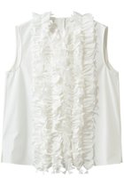 【ジェイドット/j.】の高密度タイプライター フリルデコブラウス 人気、トレンドファッション・服の通販 founy(ファニー) ファッション Fashion レディースファッション Fashion for Women トップス・カットソー Cut & Sew Tops キャミソール&ノースリーブ Camisoles & Sleeveless Tops シャツ・ブラウス・オフィスカジュアル Elegant Blouses & Button-Ups エレガント 上品 Elegant タイプライター Typewriter Fabric, Crisp Cotton ダウン Down, Puffer デニム Denim, Jeans Material ノースリーブ Sleeveless, No-Sleeve フリル Frill, Ruffle フレア Flare, Flared フロント Front, Front Design 新作・新入荷 New Arrivals / New In thumbnail ホワイト|ID: prp329100004896582 ipo3291000000036610771