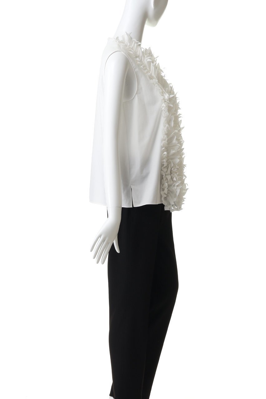 【ジェイドット/j.】の高密度タイプライター フリルデコブラウス 人気、トレンドファッション・服の通販 founy(ファニー) 　ファッション　Fashion　レディースファッション　Fashion for Women　トップス・カットソー　Cut & Sew Tops　キャミソール&ノースリーブ　Camisoles & Sleeveless Tops　シャツ・ブラウス・オフィスカジュアル　Elegant Blouses & Button-Ups　エレガント 上品　Elegant　タイプライター　Typewriter Fabric, Crisp Cotton　ダウン　Down, Puffer　デニム　Denim, Jeans Material　ノースリーブ　Sleeveless, No-Sleeve　フリル　Frill, Ruffle　フレア　Flare, Flared　フロント　Front, Front Design　新作・新入荷　New Arrivals / New In　other-3|ID: prp329100004896582 ipo3291000000036638891