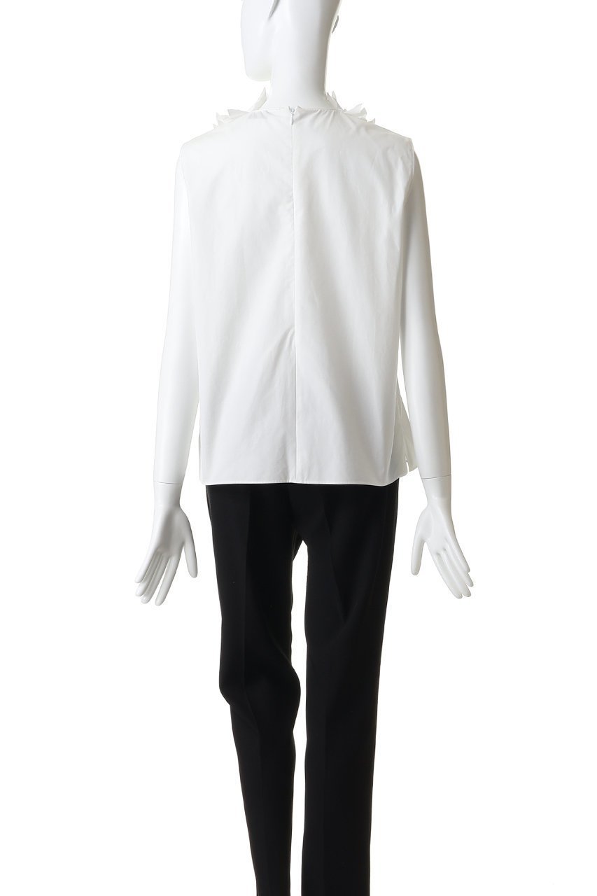 【ジェイドット/j.】の高密度タイプライター フリルデコブラウス 人気、トレンドファッション・服の通販 founy(ファニー) 　ファッション　Fashion　レディースファッション　Fashion for Women　トップス・カットソー　Cut & Sew Tops　キャミソール&ノースリーブ　Camisoles & Sleeveless Tops　シャツ・ブラウス・オフィスカジュアル　Elegant Blouses & Button-Ups　エレガント 上品　Elegant　タイプライター　Typewriter Fabric, Crisp Cotton　ダウン　Down, Puffer　デニム　Denim, Jeans Material　ノースリーブ　Sleeveless, No-Sleeve　フリル　Frill, Ruffle　フレア　Flare, Flared　フロント　Front, Front Design　新作・新入荷　New Arrivals / New In　other-4|ID: prp329100004896582 ipo3291000000036638892