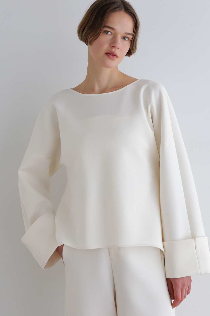 【ル フィル/LE PHIL】のスキューバダンボールバックタックブラウス インテリア・キッズ・メンズ・レディースファッション・服の通販 founy(ファニー) 　ファッション　Fashion　レディースファッション　Fashion for Women　トップス・カットソー　Cut & Sew Tops　シャツ・ブラウス・オフィスカジュアル　Elegant Blouses & Button-Ups　バッグ　Bags　スリーブ　Sleeve, Long Sleeve / Short Sleeve　フォルム　Silhouette, Form　ロング　Long, Long-Length　定番　Standard, Basic Item　新作・新入荷　New Arrivals / New In　ホワイト|ID: prp329100004896583 ipo3291000000036610788