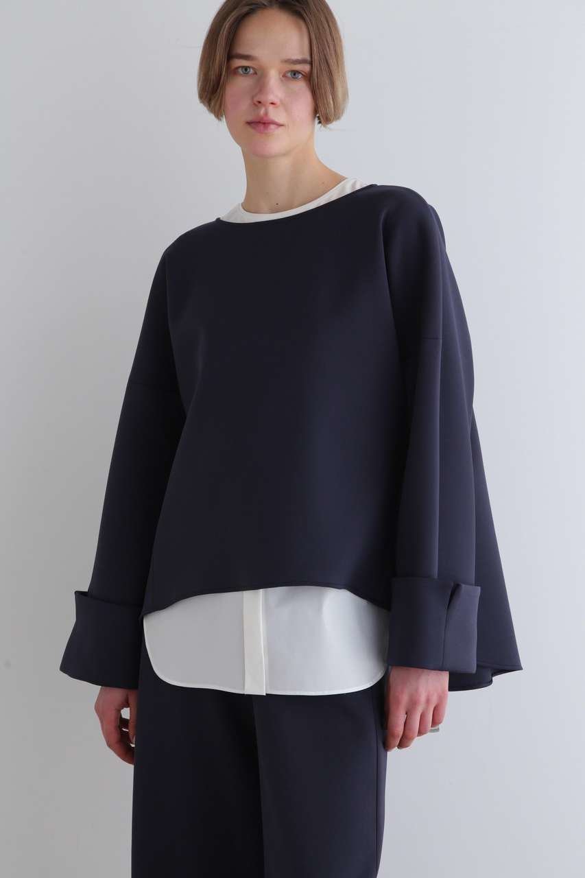 【ル フィル/LE PHIL】のスキューバダンボールバックタックブラウス インテリア・キッズ・メンズ・レディースファッション・服の通販 founy(ファニー) 　ファッション　Fashion　レディースファッション　Fashion for Women　トップス・カットソー　Cut & Sew Tops　シャツ・ブラウス・オフィスカジュアル　Elegant Blouses & Button-Ups　バッグ　Bags　スリーブ　Sleeve, Long Sleeve / Short Sleeve　フォルム　Silhouette, Form　ロング　Long, Long-Length　定番　Standard, Basic Item　新作・新入荷　New Arrivals / New In　ネイビー|ID: prp329100004896583 ipo3291000000036610790