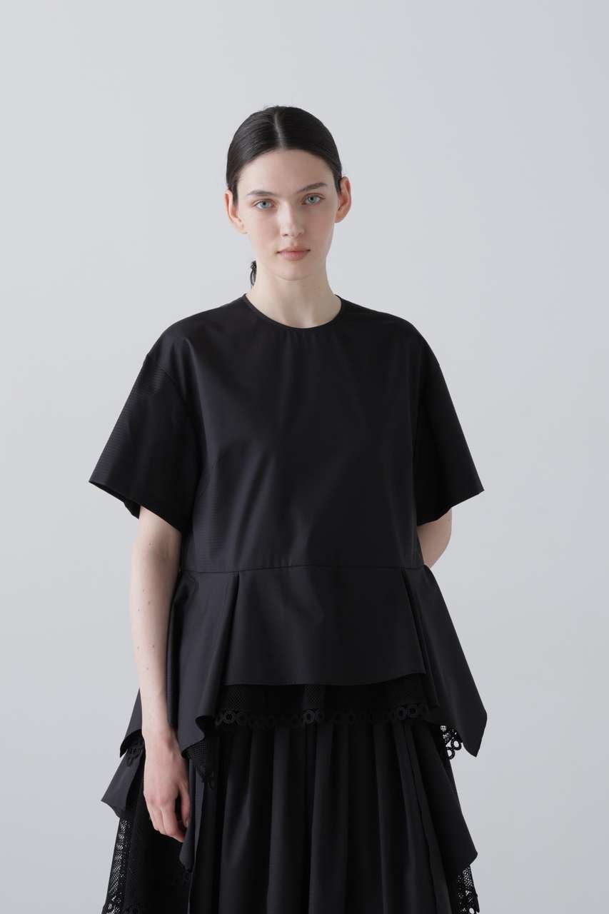 【アドーア/ADORE】のグラフコットンブラウス インテリア・キッズ・メンズ・レディースファッション・服の通販 founy(ファニー) 　ファッション　Fashion　レディースファッション　Fashion for Women　トップス・カットソー　Cut & Sew Tops　シャツ・ブラウス・オフィスカジュアル　Elegant Blouses & Button-Ups　おすすめ　Recommended / Our Picks　ショート　Short, Short Length　スリーブ　Sleeve, Long Sleeve / Short Sleeve　セットアップ　Set-Up, Coordinated Outfit　ヘムライン　Hemline, Bottom Cut　ペプラム　Peplum, Flared Hem　メッシュ　Mesh, Net Fabric　ランダム　Random, Irregular　レース　Lace, Lace Fabric　新作・新入荷　New Arrivals / New In　ブラック|ID: prp329100004896592 ipo3291000000036610858