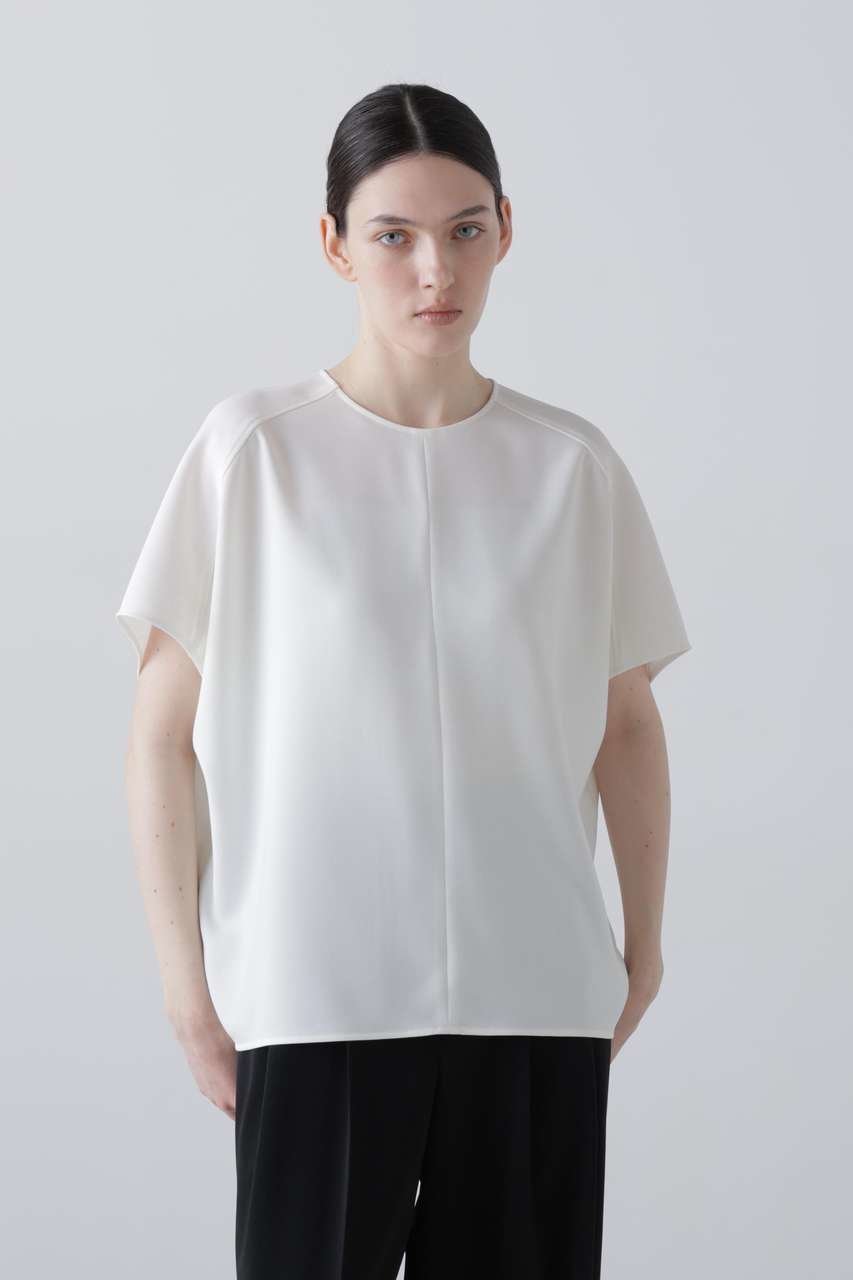 【アドーア/ADORE】のストレッチジョーゼットブラウス インテリア・キッズ・メンズ・レディースファッション・服の通販 founy(ファウニー) ファッション Fashion レディースファッション Fashion for Women トップス・カットソー Cut & Sew Tops シャツ・ブラウス・オフィスカジュアル Elegant Blouses & Button-Ups おすすめ Recommended / Our Picks ショート Short, Short Length スリット Slit, Slit Detail スリーブ Sleeve, Long Sleeve / Short Sleeve セットアップ Set-Up, Coordinated Outfit ルーズ Loose, Oversized エレガント 上品 Elegant 夏 Summer 春 Spring S/S・春夏 SS, Spring/Summer, Warm Season ホワイト|ID: prp329100004896598 ipo3291000000036904701