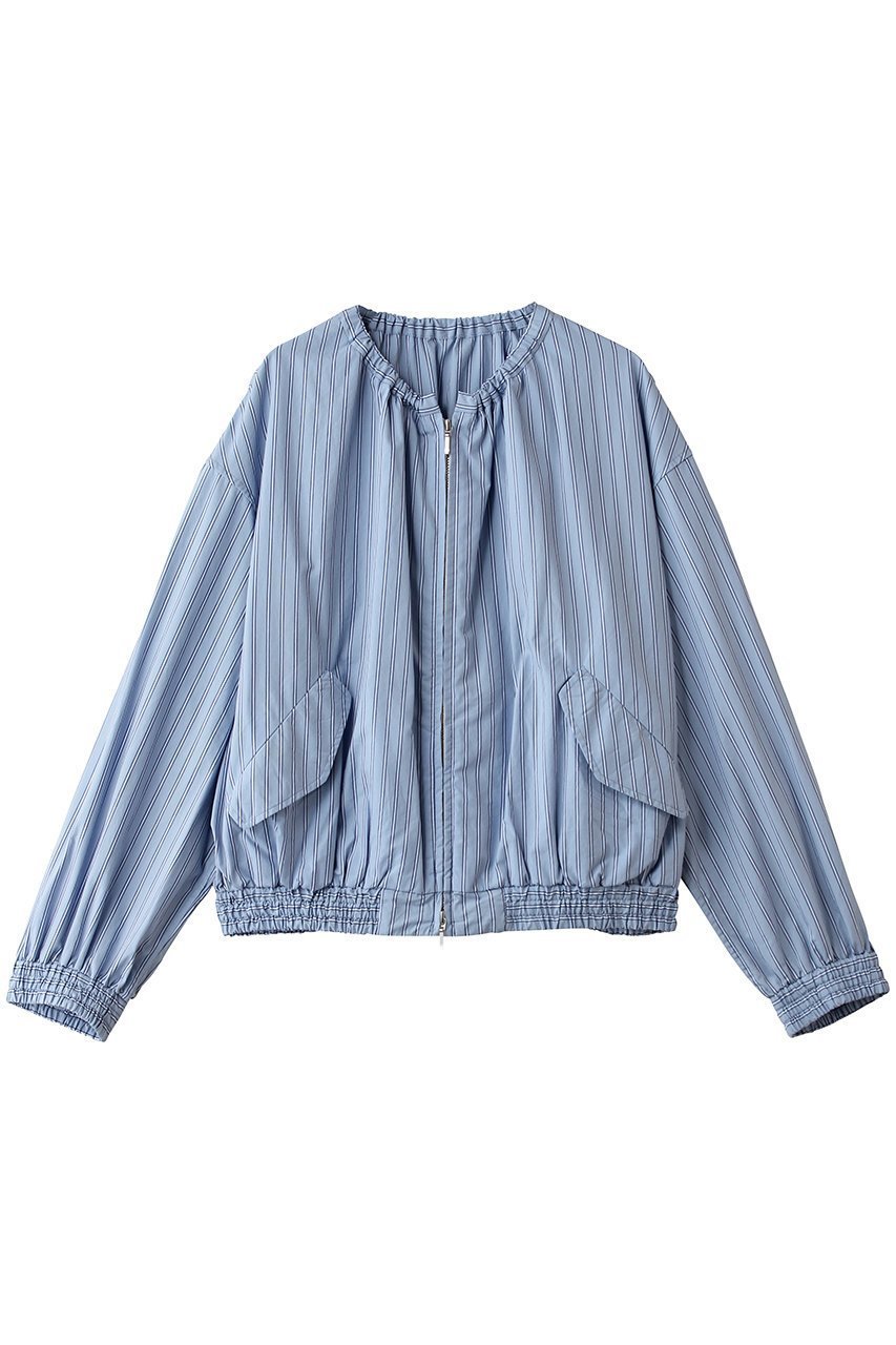 【エリオポール/heliopole】のストライプシャツブルゾン インテリア・キッズ・メンズ・レディースファッション・服の通販 founy(ファニー) 　ファッション　Fashion　レディースファッション　Fashion for Women　アウター　Coat / Outerwear Collection　レディースジャケット・軽アウター　Jackets　ブルゾンジャケット・スポーティアウター　Blouson Jackets　ギャザー　Gathered, Ruffled　ジャケット　Jacket, Outerwear　ストライプ　Stripe, Striped Pattern　フラップ　Flap, Flap Pocket　ブルゾン　Blouson, Bomber Jacket　ポケット　Pocket, Pocket Detail　新作・新入荷　New Arrivals / New In　春　Spring　ロイヤルブルー|ID: prp329100004896606 ipo3291000000036610940