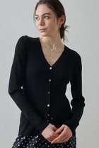 【ウィムガゼット/Whim Gazette】の【Drawing Numbers】リブVネックカーディガン ブラック|ID:prp329100004896622