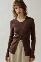 【ウィムガゼット/Whim Gazette】の【Drawing Numbers】リブVネックカーディガン ブラウン|ID:prp329100004896622