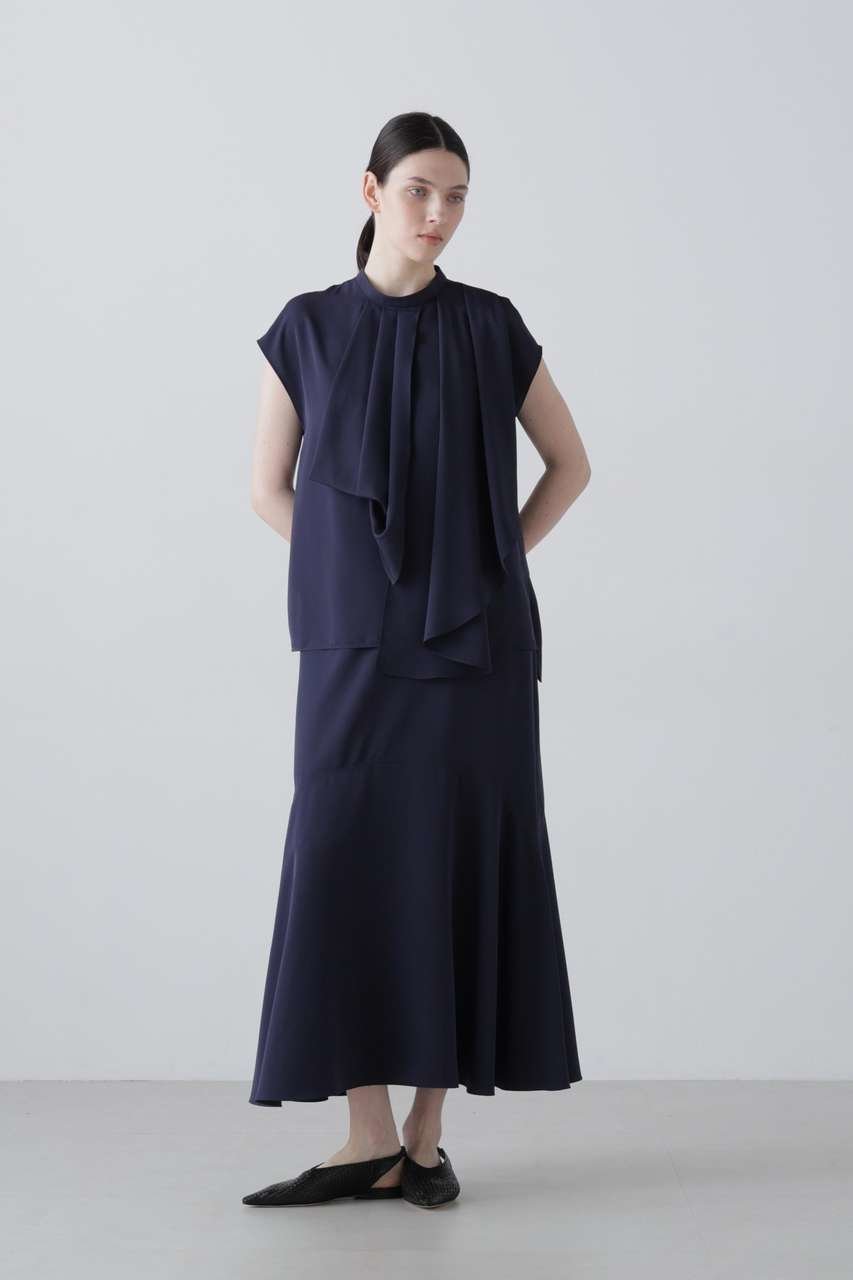 【アドーア/ADORE】のピーチファイユスカート インテリア・キッズ・メンズ・レディースファッション・服の通販 founy(ファウニー) 　ファッション　Fashion　レディースファッション　Fashion for Women　スカート　Skirts　ロングスカート　Long Skirts / Maxi & Midi Skirts　おすすめ　Recommended / Our Picks　セットアップ　Set-Up, Coordinated Outfit　フレア　Flare, Flared　ロング　Long, Long-Length　エレガント 上品　Elegant　ネイビー|ID: prp329100004896689 ipo3291000000036611535