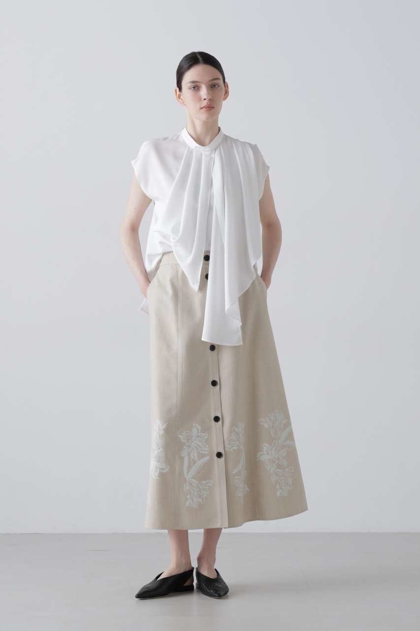 【アドーア/ADORE】のドライハイブリッドスカート 大人の最旬トレンドファッション＆コーディネート founy(ファウニー) 　ファッション　Fashion　レディースファッション　Fashion for Women　スカート　Skirts　ロングスカート　Long Skirts / Maxi & Midi Skirts　おすすめ　Recommended / Our Picks　オックス　Oxford Fabric　セットアップ　Set-Up, Coordinated Outfit　フレア　Flare, Flared　フロント　Front, Front Design　プリント　Print, Printed Pattern　ミックス　Mix, Mixed Style　ラバー　Rubber, Rubber Sole　ロング　Long, Long-Length　other-2|ID: prp329100004896695 ipo3291000000036611602