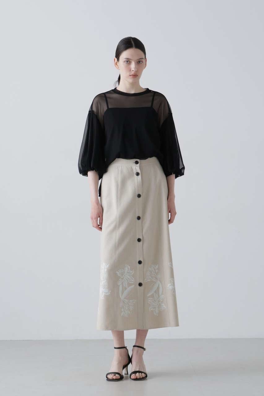 【アドーア/ADORE】のドライハイブリッドスカート 大人の最旬トレンドファッション＆コーディネート founy(ファウニー) 　ファッション　Fashion　レディースファッション　Fashion for Women　スカート　Skirts　ロングスカート　Long Skirts / Maxi & Midi Skirts　おすすめ　Recommended / Our Picks　オックス　Oxford Fabric　セットアップ　Set-Up, Coordinated Outfit　フレア　Flare, Flared　フロント　Front, Front Design　プリント　Print, Printed Pattern　ミックス　Mix, Mixed Style　ラバー　Rubber, Rubber Sole　ロング　Long, Long-Length　other-3|ID: prp329100004896695 ipo3291000000036611603