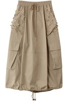 【ミュベール/MUVEIL】のフラワーカーゴスカート 人気、トレンドファッション・服の通販 founy(ファニー) ファッション Fashion レディースファッション Fashion for Women スカート Skirts ロングスカート Long Skirts / Maxi & Midi Skirts ストレッチ Stretch, Stretchy Fabric フェミニン Feminine, Girly フォルム Silhouette, Form フラワー Flower, Floral ポケット Pocket, Pocket Detail リボン Ribbon, Bow ロング Long, Long-Length 新作・新入荷 New Arrivals / New In |ID:prp329100004896705