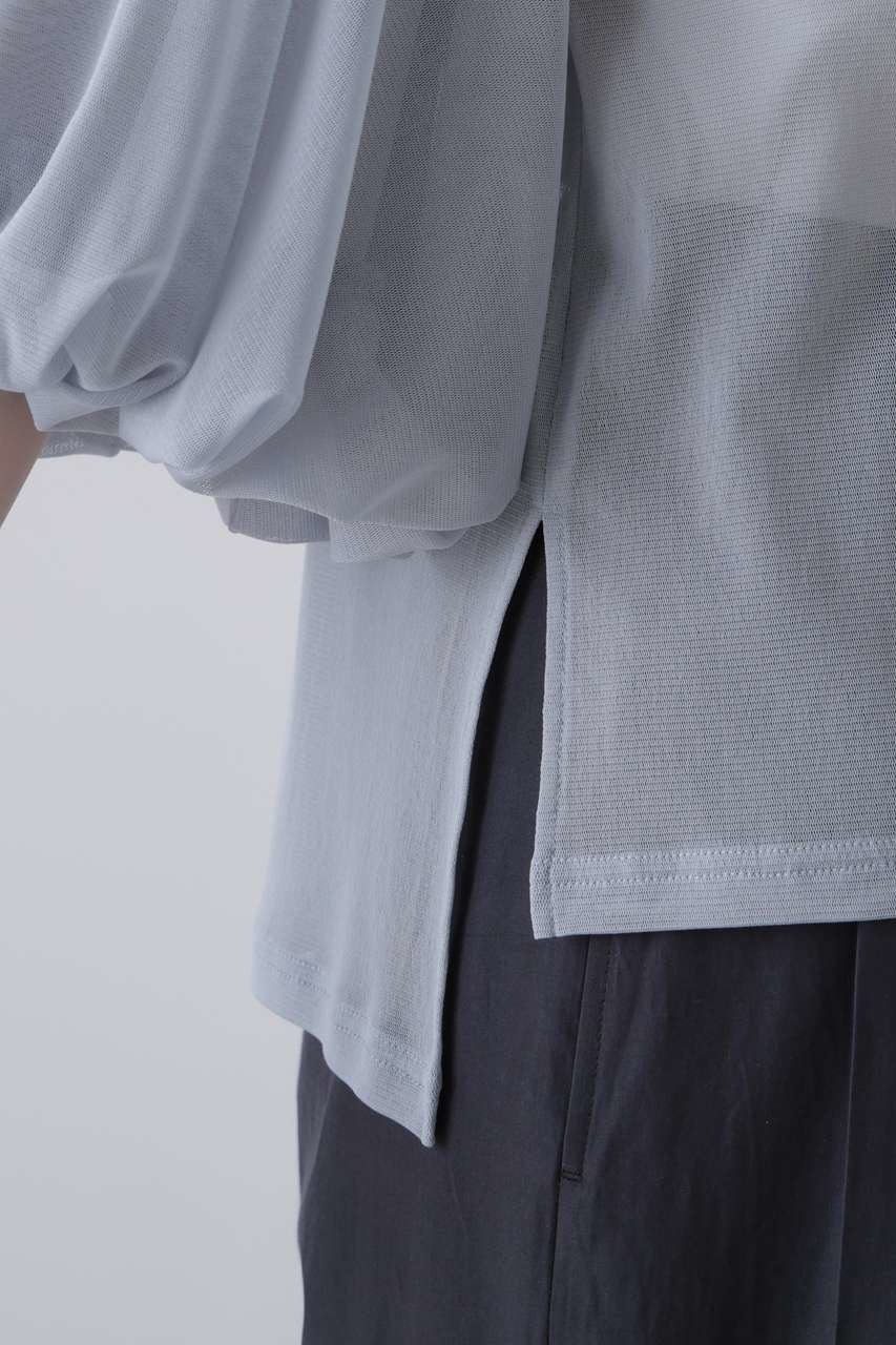 【アドーア/ADORE】のチュールジャージートップス 人気、トレンドファッション・服の通販 founy(ファニー) 　ファッション　Fashion　レディースファッション　Fashion for Women　トップス・カットソー　Cut & Sew Tops　シャツ・ブラウス・オフィスカジュアル　Elegant Blouses & Button-Ups　ロングTシャツ・Tシャツ　Longline T-Shirts & Tees　カットソー・ベーシックTシャツ　Cut-and-Sewn Tops / Stretch Tees & Basics　ショート　Short, Short Length　シンプル　Simple, Minimal　ストレッチ　Stretch, Stretchy Fabric　スリーブ　Sleeve, Long Sleeve / Short Sleeve　チュール　Tulip, Tulip Motif　ブラウジング　Blouson Silhouette, Cinched Waist　夏　Summer　新作・新入荷　New Arrivals / New In　other-7|ID: prp329100004898083 ipo3291000000036638274