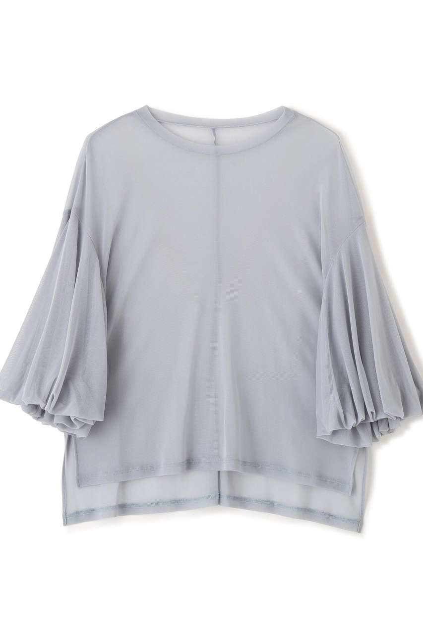 【アドーア/ADORE】のチュールジャージートップス 人気、トレンドファッション・服の通販 founy(ファニー) 　ファッション　Fashion　レディースファッション　Fashion for Women　トップス・カットソー　Cut & Sew Tops　シャツ・ブラウス・オフィスカジュアル　Elegant Blouses & Button-Ups　ロングTシャツ・Tシャツ　Longline T-Shirts & Tees　カットソー・ベーシックTシャツ　Cut-and-Sewn Tops / Stretch Tees & Basics　ショート　Short, Short Length　シンプル　Simple, Minimal　ストレッチ　Stretch, Stretchy Fabric　スリーブ　Sleeve, Long Sleeve / Short Sleeve　チュール　Tulip, Tulip Motif　ブラウジング　Blouson Silhouette, Cinched Waist　夏　Summer　新作・新入荷　New Arrivals / New In　other-8|ID: prp329100004898083 ipo3291000000036638275