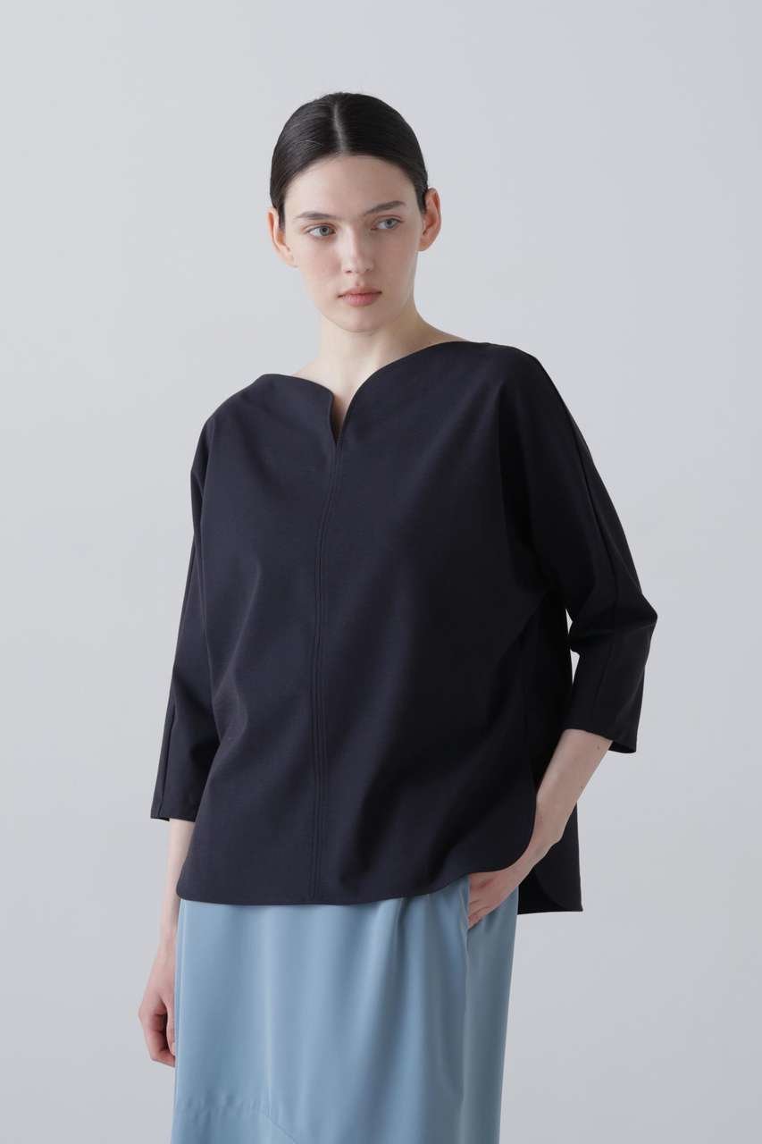 【アドーア/ADORE】のハイゲージジャージートップス インテリア・キッズ・メンズ・レディースファッション・服の通販 founy(ファニー) 　ファッション　Fashion　レディースファッション　Fashion for Women　トップス・カットソー　Cut & Sew Tops　シャツ・ブラウス・オフィスカジュアル　Elegant Blouses & Button-Ups　ロングTシャツ・Tシャツ　Longline T-Shirts & Tees　カットソー・ベーシックTシャツ　Cut-and-Sewn Tops / Stretch Tees & Basics　スリーブ　Sleeve, Long Sleeve / Short Sleeve　フェミニン　Feminine, Girly　ロング　Long, Long-Length　エレガント 上品　Elegant　夏　Summer　新作・新入荷　New Arrivals / New In　春　Spring　S/S・春夏　SS, Spring/Summer, Warm Season　ネイビー|ID: prp329100004898084 ipo3291000000036638278