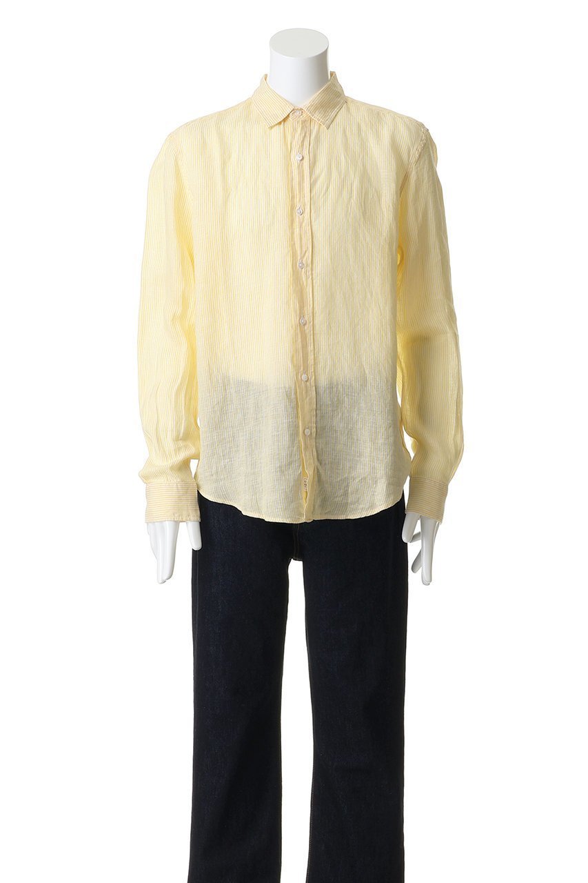 【フランク&アイリーン/Frank&Eileen / MEN】の【MEN】 FINBAR イタリアンリネン イエローストライプ シャツ 人気、トレンドファッション・服の通販 founy(ファニー) 　ファッション　Fashion　メンズファッション　Fashion for Men　イエロー　Yellow　ストライプ　Stripe, Striped Pattern　スリーブ　Sleeve, Long Sleeve / Short Sleeve　リゾート　Resort, Vacation Style　リネン　Linen, Linen Fabric　ロング　Long, Long-Length　新作・新入荷　New Arrivals / New In　other-2|ID: prp329100004898092 ipo3291000000036638346