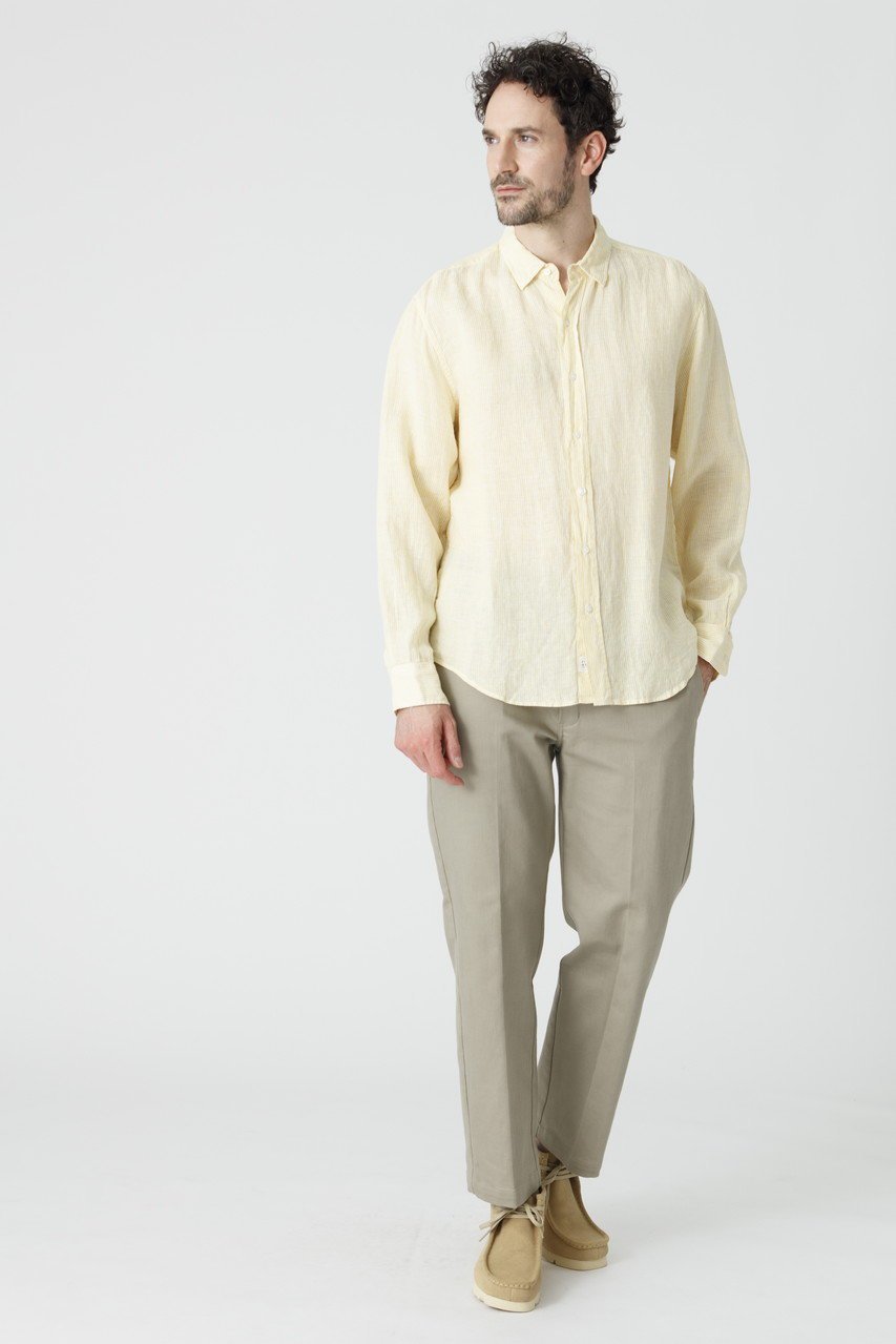 【フランク&アイリーン/Frank&Eileen / MEN】の【MEN】 FINBAR イタリアンリネン イエローストライプ シャツ 人気、トレンドファッション・服の通販 founy(ファニー) 　ファッション　Fashion　メンズファッション　Fashion for Men　イエロー　Yellow　ストライプ　Stripe, Striped Pattern　スリーブ　Sleeve, Long Sleeve / Short Sleeve　リゾート　Resort, Vacation Style　リネン　Linen, Linen Fabric　ロング　Long, Long-Length　新作・新入荷　New Arrivals / New In　other-6|ID: prp329100004898092 ipo3291000000036638350