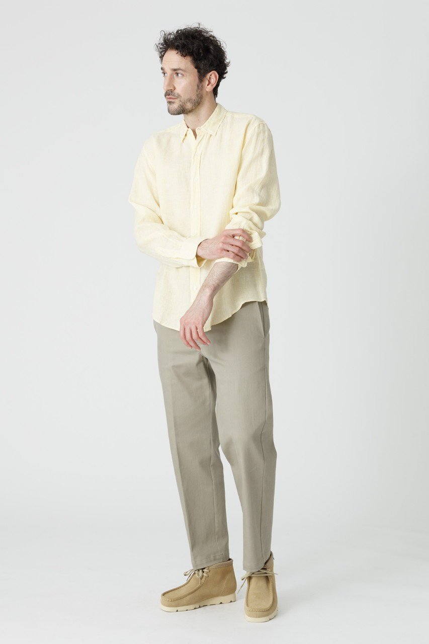 【フランク&アイリーン/Frank&Eileen / MEN】の【MEN】 FINBAR イタリアンリネン イエローストライプ シャツ 人気、トレンドファッション・服の通販 founy(ファニー) 　ファッション　Fashion　メンズファッション　Fashion for Men　イエロー　Yellow　ストライプ　Stripe, Striped Pattern　スリーブ　Sleeve, Long Sleeve / Short Sleeve　リゾート　Resort, Vacation Style　リネン　Linen, Linen Fabric　ロング　Long, Long-Length　新作・新入荷　New Arrivals / New In　other-8|ID: prp329100004898092 ipo3291000000036638352