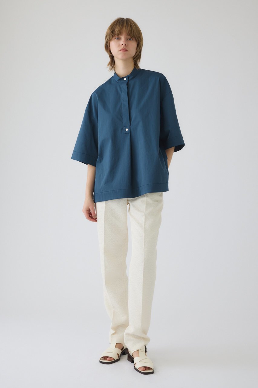 【リムアーク/RIM.ARK】の【4/1 10:00販売開始】Band collar detail tops/トップス 人気、トレンドファッション・服の通販 founy(ファニー) 　ファッション　Fashion　レディースファッション　Fashion for Women　トップス・カットソー　Cut & Sew Tops　シャツ・ブラウス・オフィスカジュアル　Elegant Blouses & Button-Ups　おすすめ　Recommended / Our Picks　インナー　Innerwear　コンパクト　Compact, Small Size　ショート　Short, Short Length　シルバー　Silver, Metallic Silver　スラックス　Slacks, Dress Pants　スリーブ　Sleeve, Long Sleeve / Short Sleeve　タイトスカート　Pencil Skirt, Tight Skirt　ドット　Polka Dot, Dot Pattern　バランス　Balance, Style Balance　フロント　Front, Front Design　モダン　Modern, Contemporary　ワイド　Wide, Wide Fit　新作・新入荷　New Arrivals / New In　other-5|ID: prp329100004898095 ipo3291000000036638381