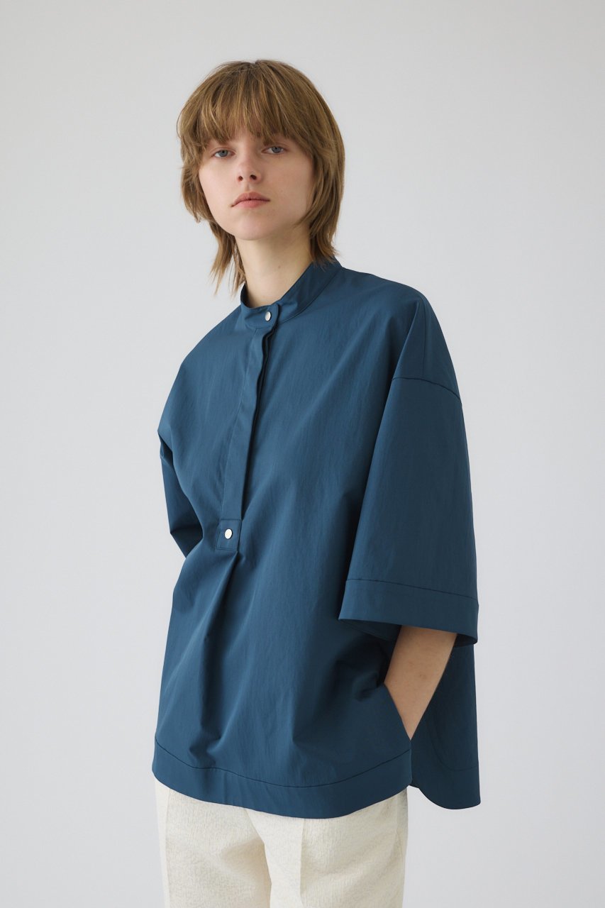 【リムアーク/RIM.ARK】の【4/1 10:00販売開始】Band collar detail tops/トップス 人気、トレンドファッション・服の通販 founy(ファニー) 　ファッション　Fashion　レディースファッション　Fashion for Women　トップス・カットソー　Cut & Sew Tops　シャツ・ブラウス・オフィスカジュアル　Elegant Blouses & Button-Ups　おすすめ　Recommended / Our Picks　インナー　Innerwear　コンパクト　Compact, Small Size　ショート　Short, Short Length　シルバー　Silver, Metallic Silver　スラックス　Slacks, Dress Pants　スリーブ　Sleeve, Long Sleeve / Short Sleeve　タイトスカート　Pencil Skirt, Tight Skirt　ドット　Polka Dot, Dot Pattern　バランス　Balance, Style Balance　フロント　Front, Front Design　モダン　Modern, Contemporary　ワイド　Wide, Wide Fit　新作・新入荷　New Arrivals / New In　other-6|ID: prp329100004898095 ipo3291000000036638382