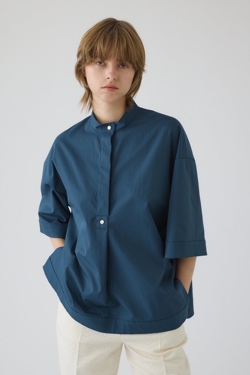 【リムアーク/RIM.ARK】の【4/1 10:00販売開始】Band collar detail tops/トップス 人気、トレンドファッション・服の通販 founy(ファニー) 　ファッション　Fashion　レディースファッション　Fashion for Women　トップス・カットソー　Cut & Sew Tops　シャツ・ブラウス・オフィスカジュアル　Elegant Blouses & Button-Ups　おすすめ　Recommended / Our Picks　インナー　Innerwear　コンパクト　Compact, Small Size　ショート　Short, Short Length　シルバー　Silver, Metallic Silver　スラックス　Slacks, Dress Pants　スリーブ　Sleeve, Long Sleeve / Short Sleeve　タイトスカート　Pencil Skirt, Tight Skirt　ドット　Polka Dot, Dot Pattern　バランス　Balance, Style Balance　フロント　Front, Front Design　モダン　Modern, Contemporary　ワイド　Wide, Wide Fit　新作・新入荷　New Arrivals / New In　other-7|ID: prp329100004898095 ipo3291000000036638383