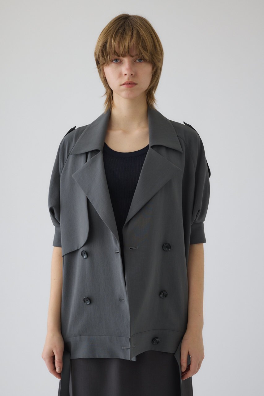 【リムアーク/RIM.ARK】の【4/1 10:00販売開始】Soft trench JK/ジャケット インテリア・キッズ・メンズ・レディースファッション・服の通販 founy(ファニー) 　ファッション　Fashion　レディースファッション　Fashion for Women　アウター　Coat / Outerwear Collection　レディースジャケット・軽アウター　Jackets　おすすめ　Recommended / Our Picks　インナー　Innerwear　ジャケット　Jacket, Outerwear　セットアップ　Set-Up, Coordinated Outfit　ドレープ　Drape, Draping Fabric　ワイド　Wide, Wide Fit　エレガント 上品　Elegant　新作・新入荷　New Arrivals / New In　グレー|ID: prp329100004898099 ipo3291000000036638415