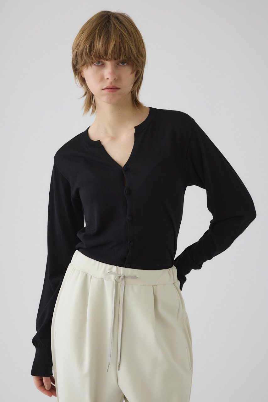 【リムアーク/RIM.ARK】の【4/1 10:00販売開始】Comfortable compact C/D/カーディガン インテリア・キッズ・メンズ・レディースファッション・服の通販 founy(ファニー) ファッション Fashion レディースファッション Fashion for Women トップス・カットソー Cut & Sew Tops ニット Knit Tops & Sweaters カーディガン・羽織り Layered Style Cardigans おすすめ Recommended / Our Picks カーディガン Cardigan, Knitwear コンパクト Compact, Small Size シルク Silk, 100% Silk フレア Flare, Flared フロント Front, Front Design ワイド Wide, Wide Fit 夏 Summer 新作・新入荷 New Arrivals / New In 春 Spring S/S・春夏 SS, Spring/Summer, Warm Season ブラック|ID: prp329100004898104 ipo3291000000036638462