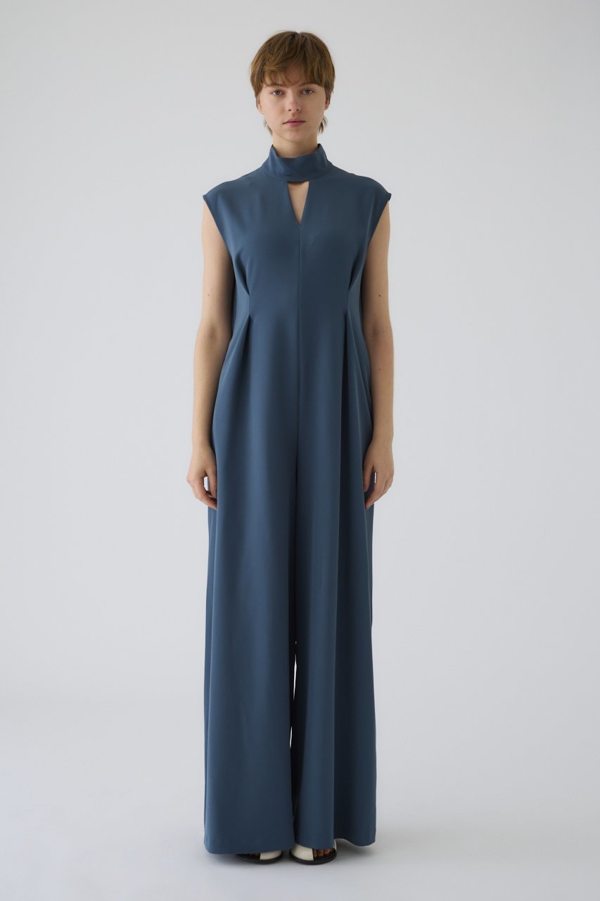 【リムアーク/RIM.ARK】のModern twill all in one/オールインワン インテリア・キッズ・メンズ・レディースファッション・服の通販 founy(ファニー) 　ファッション　Fashion　レディースファッション　Fashion for Women　パンツ　Pants & Trousers　オケージョン　Occasion Wear　スタイリッシュ　Stylish, Fashionable　ダブル　Double, Double-Breasted　ノースリーブ　Sleeveless, No-Sleeve　ハイネック　High Neck, Mock Neck　モダン　Modern, Contemporary　ダークブルー|ID: prp329100004898137 ipo3291000000036641094