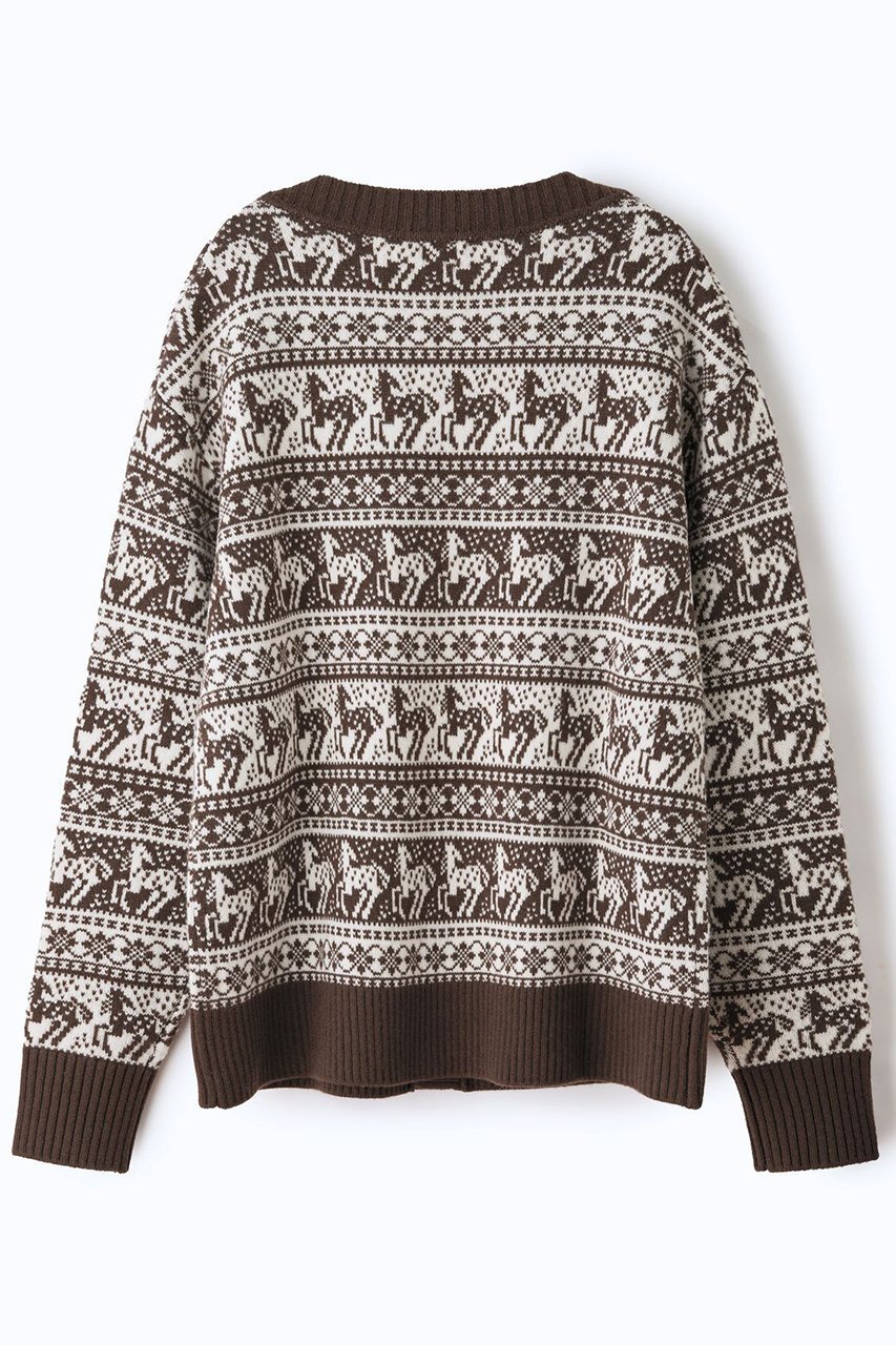 【アロー/aLORS】のCardigan jacquard equestre Freya カーディガン 人気、トレンドファッション・服の通販 founy(ファニー) ファッション Fashion レディースファッション Fashion for Women トップス・カットソー Cut & Sew Tops ニット Knit Tops & Sweaters カーディガン・羽織り Layered Style Cardigans イタリア Italy カーディガン Cardigan, Knitwear パターン Pattern, Design Print モチーフ Motif, Design Theme ロンドン London Style, British Inspired エレガント 上品 Elegant other-2|ID: prp329100004898154 ipo3291000000036641660