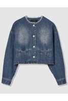 【アルアバイル/allureville】のデニムノーカラージャケット 人気、トレンドファッション・服の通販 founy(ファニー) ファッション Fashion レディースファッション Fashion for Women アウター Coat / Outerwear Collection レディースジャケット・軽アウター Jackets ノーカラージャケット / シンプル上品コーデ Collarless Jackets おすすめ Recommended / Our Picks ショート Short, Short Length シルバー Silver, Metallic Silver ジャケット Jacket, Outerwear デニム Denim, Jeans Material バランス Balance, Style Balance ボトム Bottoms, Lower Wear 再入荷 Restock / Back in Stock 定番 Standard, Basic Item |ID:prp329100004898183