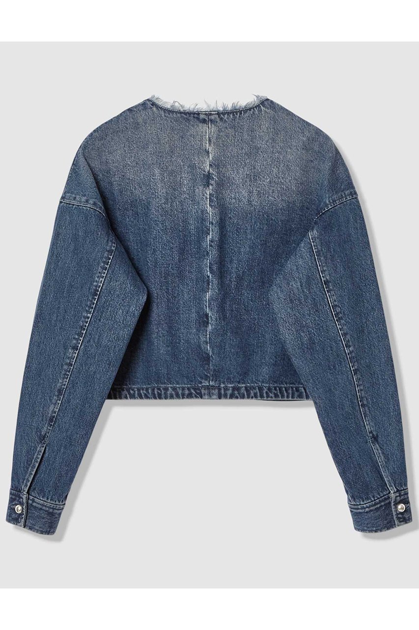 【アルアバイル/allureville】のデニムノーカラージャケット 人気、トレンドファッション・服の通販 founy(ファニー) ファッション Fashion レディースファッション Fashion for Women アウター Coat / Outerwear Collection レディースジャケット・軽アウター Jackets ノーカラージャケット / シンプル上品コーデ Collarless Jackets おすすめ Recommended / Our Picks ショート Short, Short Length シルバー Silver, Metallic Silver ジャケット Jacket, Outerwear デニム Denim, Jeans Material バランス Balance, Style Balance ボトム Bottoms, Lower Wear 再入荷 Restock / Back in Stock 定番 Standard, Basic Item other-2|ID: prp329100004898183 ipo3291000000036642419