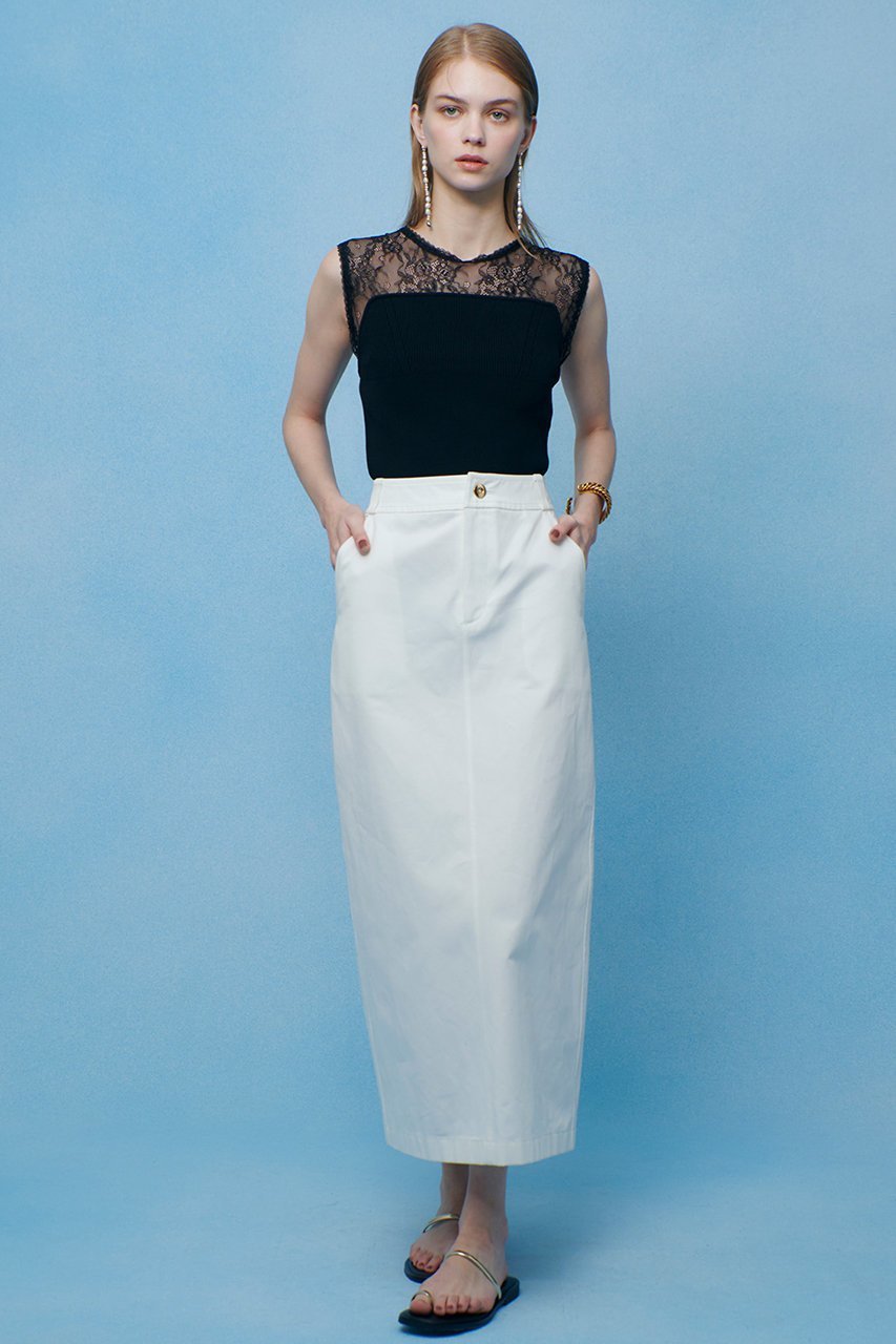 【アルアバイル/allureville】の【LOULOU WILLOUGHBY】チノタイトロングスカート 人気、トレンドファッション・服の通販 founy(ファニー) 　ファッション　Fashion　レディースファッション　Fashion for Women　スカート　Skirts　ロングスカート　Long Skirts / Maxi & Midi Skirts　シンプル　Simple, Minimal　スリット　Slit, Slit Detail　センター　Center, Center Line　フィット　Fit, Slim Fit　フォルム　Silhouette, Form　ロング　Long, Long-Length　other-8|ID: prp329100004898208 ipo3291000000036642781