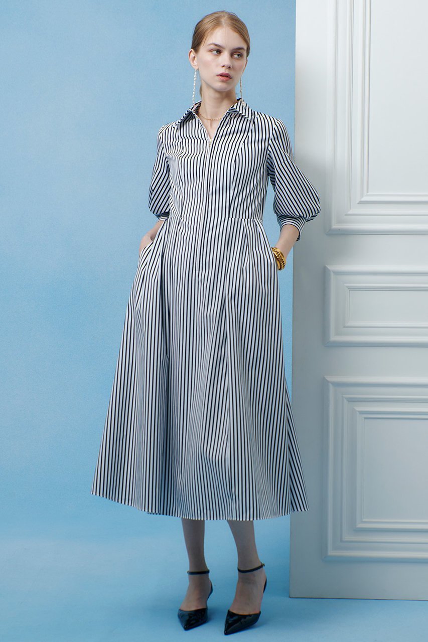 【アルアバイル/allureville】の【LOULOU WILLOUGHBY】タックパフシャツワンピース インテリア・キッズ・メンズ・レディースファッション・服の通販 founy(ファウニー) 　ファッション　Fashion　レディースファッション　Fashion for Women　ワンピース　Dresses　シャツワンピース / 1枚で着映えコーデ　Shirt Dresses　チュニック　Tunic Tops & Dresses　スリーブ　Sleeve, Long Sleeve / Short Sleeve　チュニック　Tunic, Long Top　ドレス　Dress, One-Piece　フィット　Fit, Slim Fit　フレア　Flare, Flared　ロング　Long, Long-Length　ブラック系|ID: prp329100004898209 ipo3291000000036642784