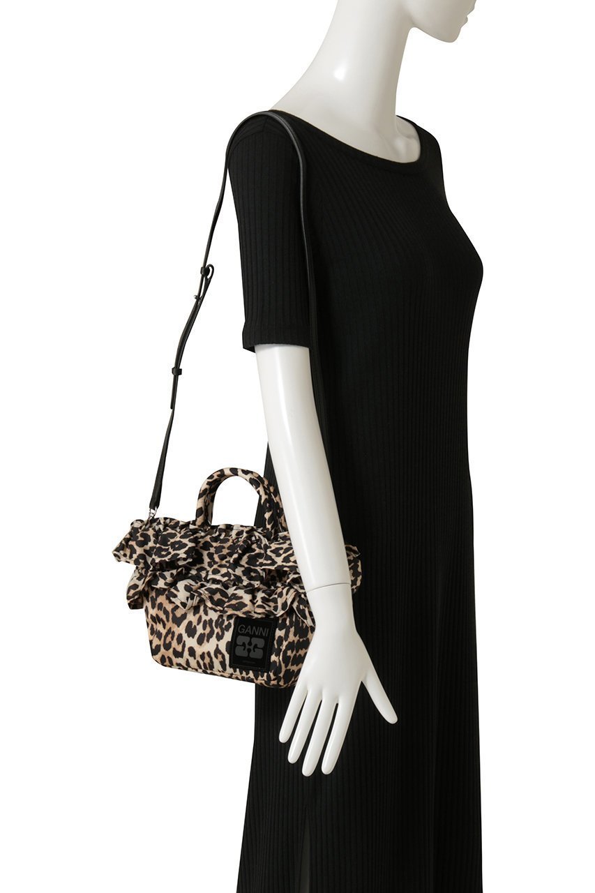 【ガニー/GANNI】のMini ショッパー ラッフル レオパードプリント 人気、トレンドファッション・服の通販 founy(ファニー) 　ファッション　Fashion　レディースファッション　Fashion for Women　バッグ　Bags　コンパクト　Compact, Small Size　フリル　Frill, Ruffle　ポケット　Pocket, Pocket Detail　ラッフル　Ruffle, Frill　ラップ　Wrap, Wrap Design　レオパード　Leopard, Animal Print　other-2|ID: prp329100004898212 ipo3291000000036642830