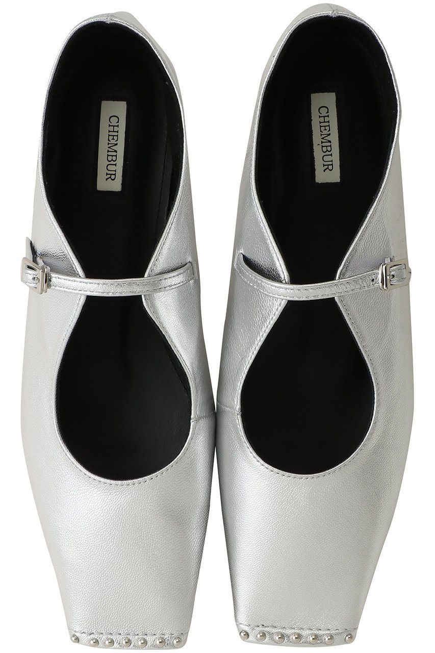 【チェンバー/CHEMBUR】のスクエアトゥスタッズメリージェーンシューズ インテリア・キッズ・メンズ・レディースファッション・服の通販 founy(ファニー) 　ファッション　Fashion　レディースファッション　Fashion for Women　シューズ　Shoes, Footwear　スタッズ　Studs, Metal Accents　デニム　Denim, Jeans Material　フラット　Flat, Flat Shoes　ロング　Long, Long-Length　エレガント 上品　Elegant　新作・新入荷　New Arrivals / New In　シルバー|ID: prp329100004898233 ipo3291000000036643043