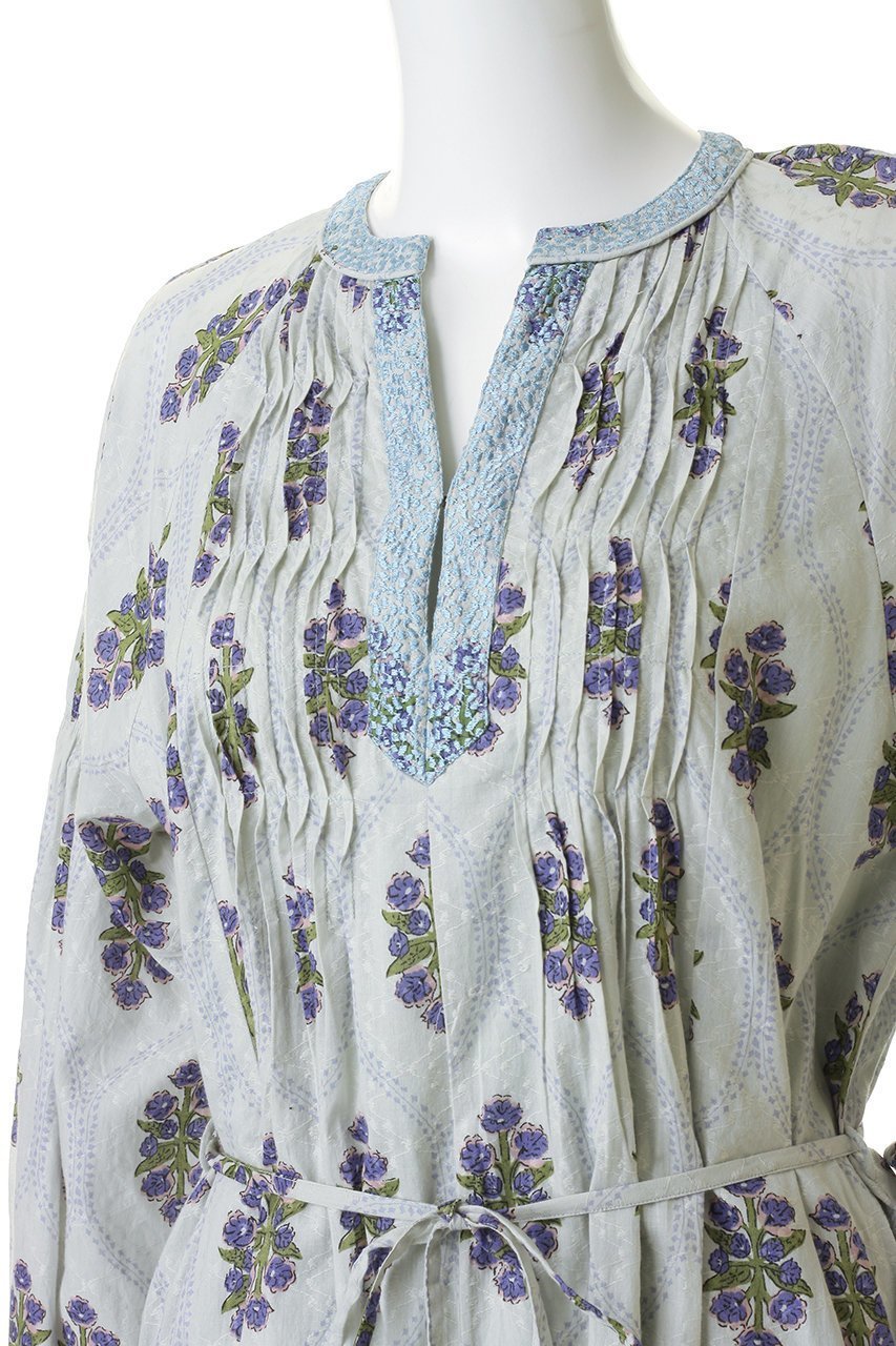 【ヌキテパ/NE QUITTEZ PAS】のCotton ジャガード イベリス プリント ピンタック ドレス 人気、トレンドファッション・服の通販 founy(ファニー) 　ファッション　Fashion　レディースファッション　Fashion for Women　ワンピース　Dresses　フォーマル・パーティードレス・結婚式用ドレス　Elegant & Casual Dresses　チュニック　Tunic Tops & Dresses　ギャザー　Gathered, Ruffled　チュニック　Tunic, Long Top　ドレス　Dress, One-Piece　プリント　Print, Printed Pattern　リラックス　Relax, Relaxed Fit　ロング　Long, Long-Length　新作・新入荷　New Arrivals / New In　other-5|ID: prp329100004898241 ipo3291000000036643107